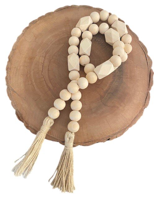 Colar Decorativo de Mesa de Madeira cor natural