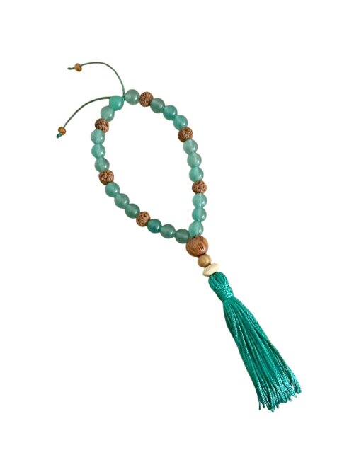 Japamala Quartzo verde e Rudraksha