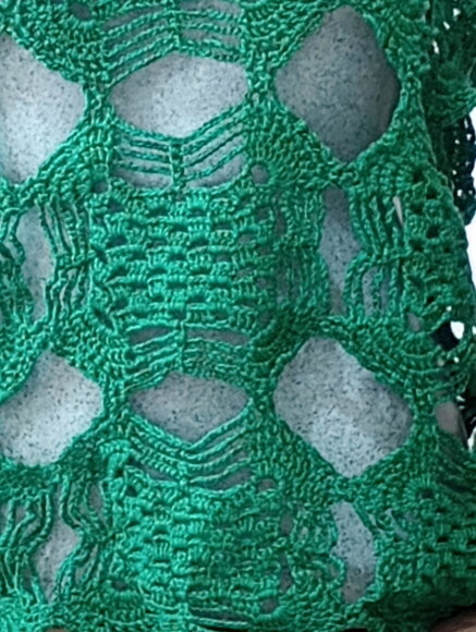 Blusa Verde Mesclado em Crochê