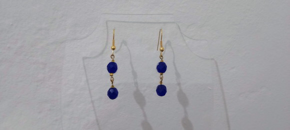Brinco Cristais Tchecos Azul Marinho