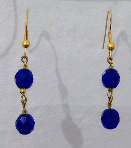 Brinco Cristais Tchecos Azul Marinho