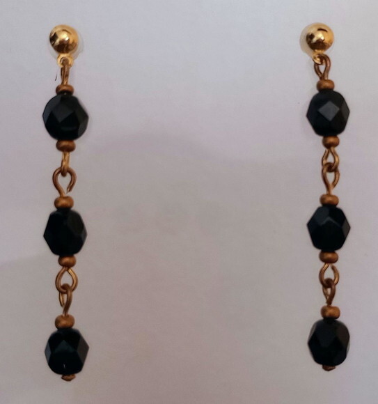 Brinco Cristais Tchecos Preto
