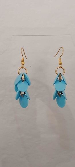Brinco Lentilhas Azul Claro