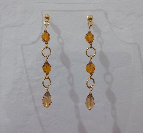 Brincos Cristais Tchecos e Austríacos Amarelo