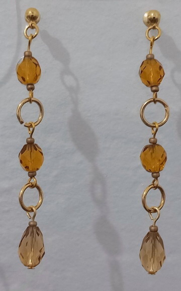 Brincos Cristais Tchecos e Austríacos Amarelo