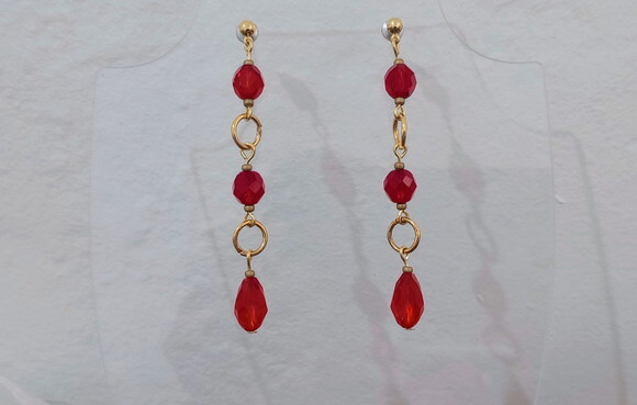 Brincos Cristais Tchecos e Austríacos Vermelho