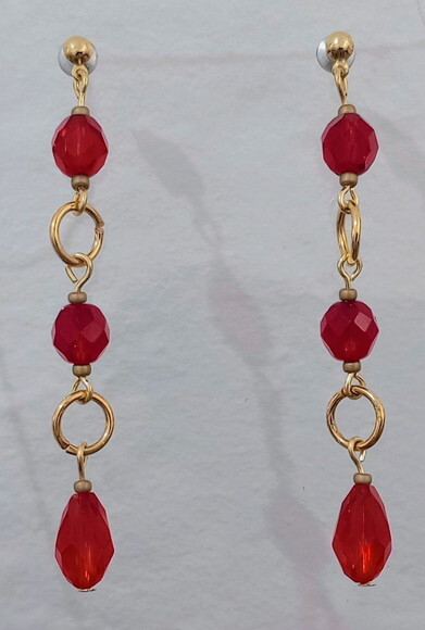 Brincos Cristais Tchecos e Austríacos Vermelho