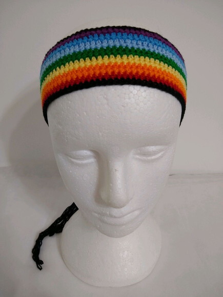 Faixa em crochê Arco Iris