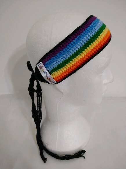 Faixa em crochê Arco Iris