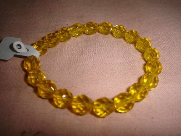 Pulseira de cristais tchecos amarela