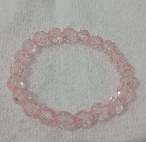 Pulseira em Cristais de Acrílico Rosa