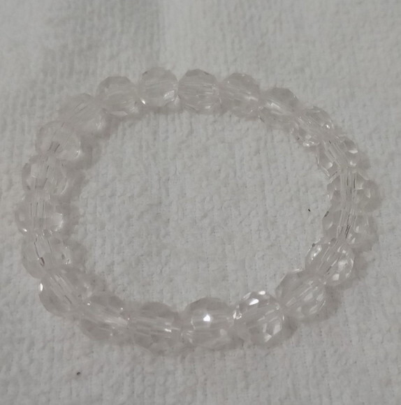 Pulseira em Cristais de Acrílico Transparente