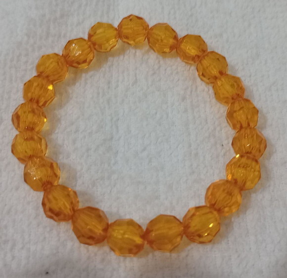 Pulseira em Cristais de Acrílico Laranja
