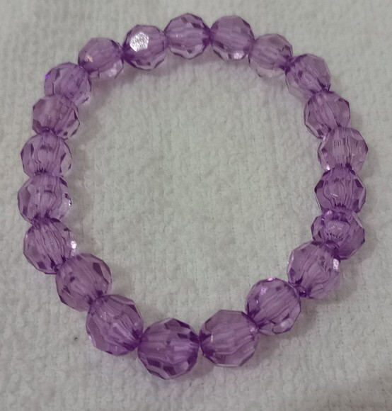 Pulseira em Cristais de Acrílico Roxa