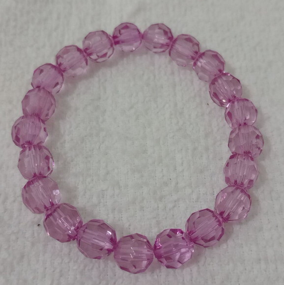 Pulseira em Cristais de Acrílico Pink