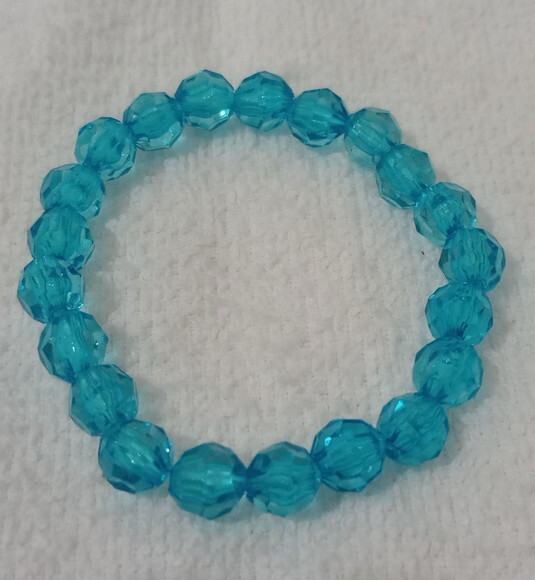 Pulseira em Cristais de Acrílico Turquesa