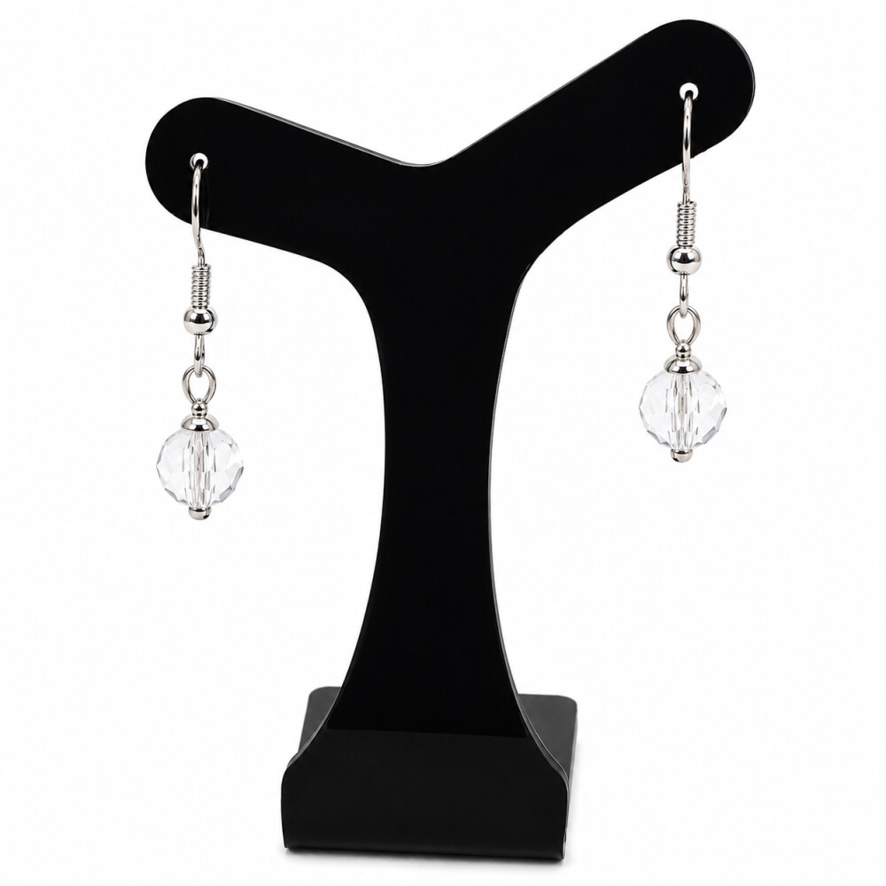 Brinco cristal tcheco transparente
