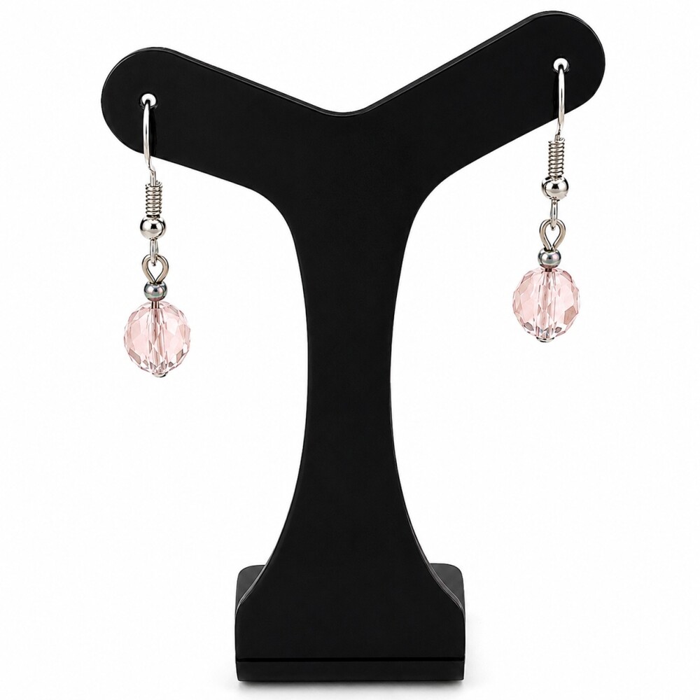 Brinco cristal tcheco rosa