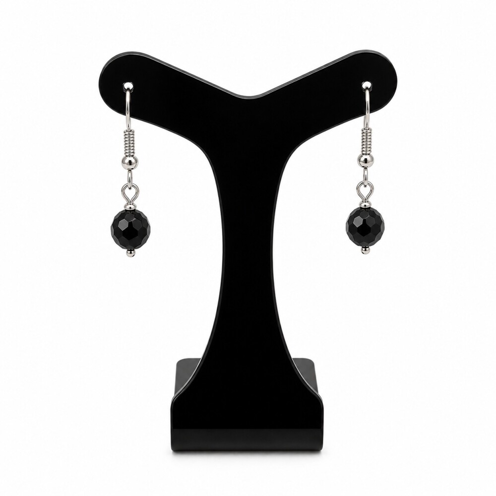 Brinco cristal tcheco preto