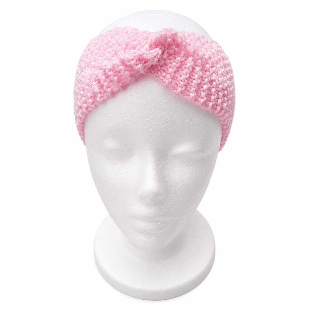 Faixa em tricô manual rosa