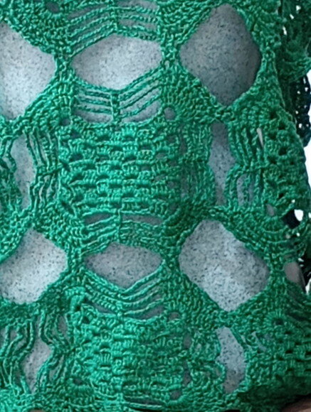 Blusa Verde Mesclado em Crochê