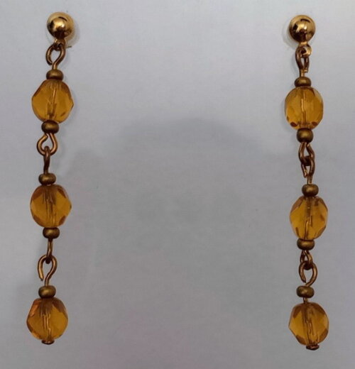 Brinco Cristais Tchecos Amarelo