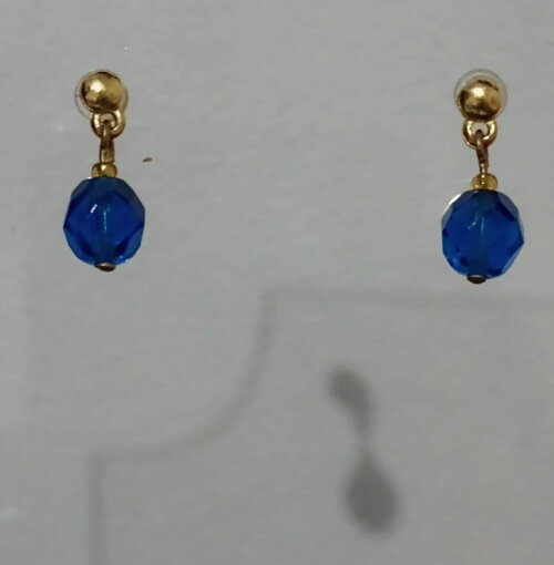 Brinco Cristais Tchecos Azul Petróleo
