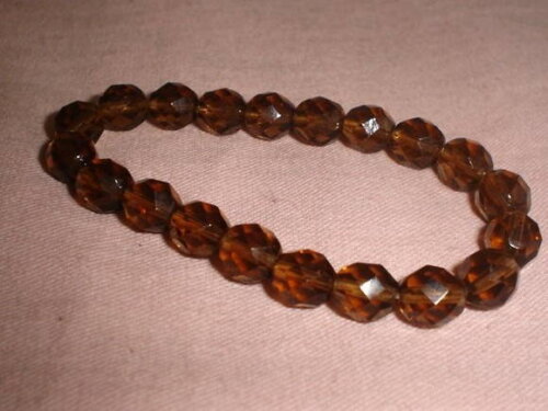 Pulseira de cristais tchecos marrom