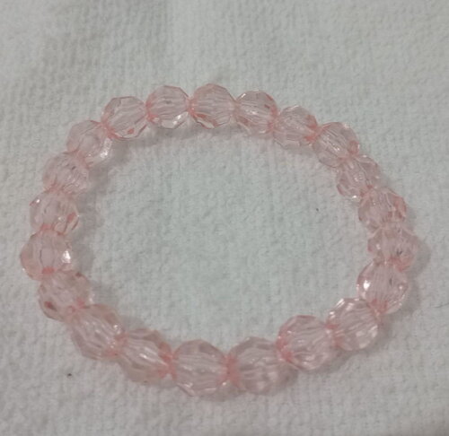 Pulseira em Cristais de Acrílico Rosa
