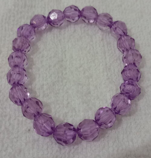 Pulseira em Cristais de Acrílico Roxa