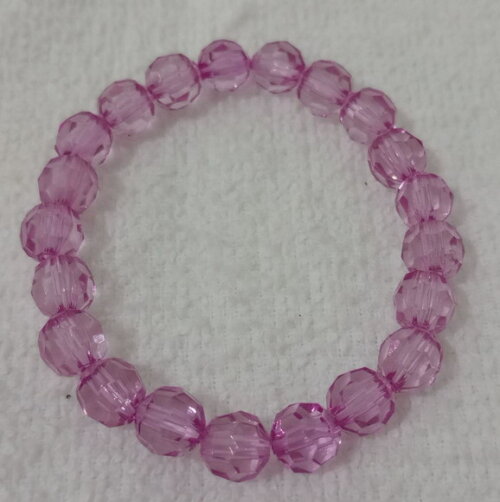 Pulseira em Cristais de Acrílico Pink