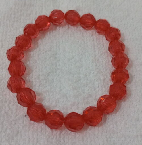Pulseira em Cristais de Acrílico Vermelha