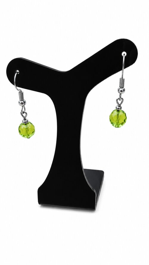 Brinco cristal tcheco verde abacate