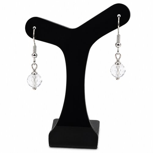 Brinco cristal tcheco transparente