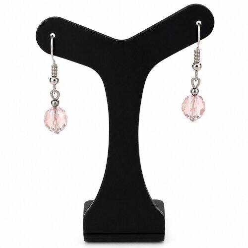 Brinco cristal tcheco rosa