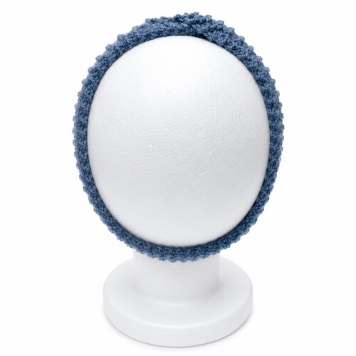 Faixa em tricô manual azul jeans