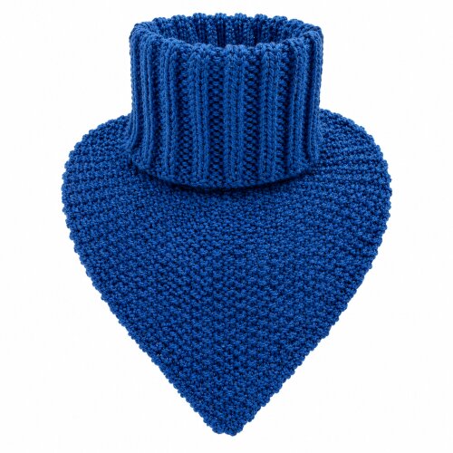 Gola azul médio tricô manual