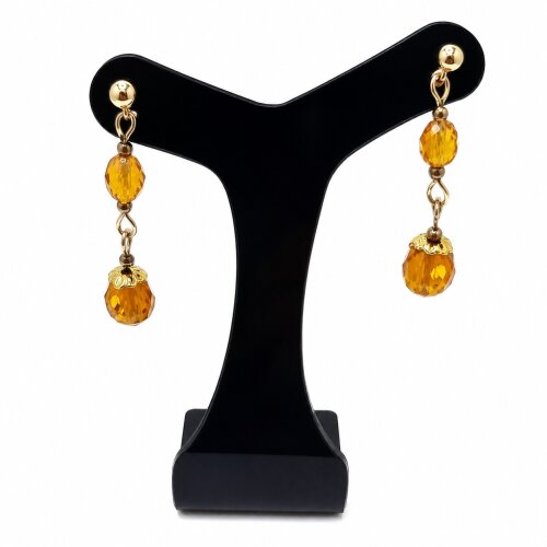 Brinco cristal tcheco amarelo