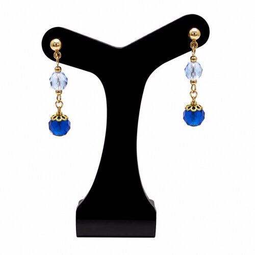 Brinco cristal tcheco tons de azul
