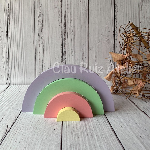 Arco Íris de Mesa 4 Faixas Decoração Bebê