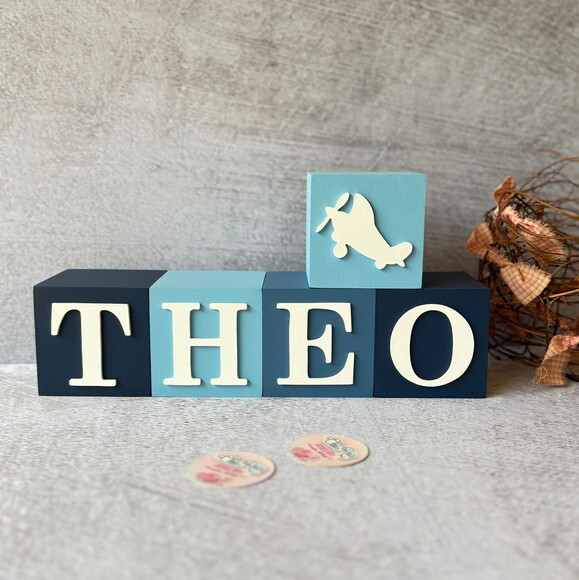 Aviãozinho - Cubos 8x8cm Decoração Bebê