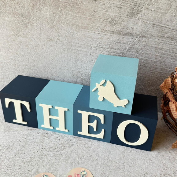 Aviãozinho - Cubos 8x8cm Decoração Bebê