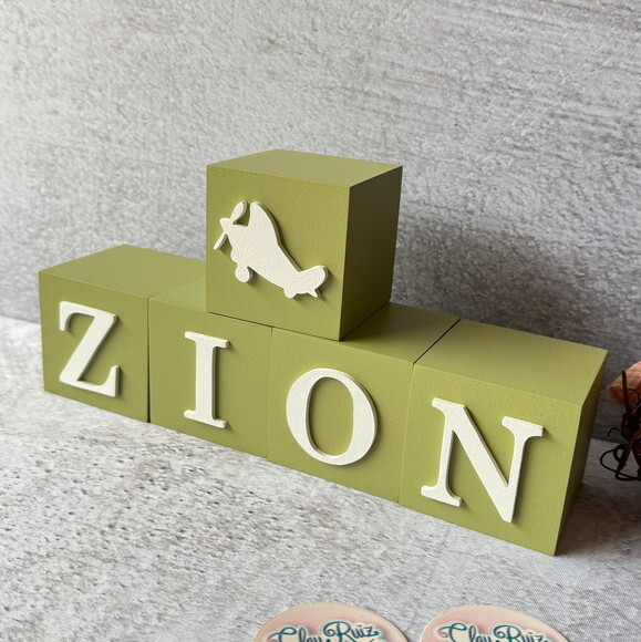 Aviãozinho - Cubos 6x6cm Decoração Bebê