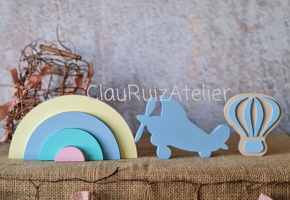 Balão Baby + Avião + Arco Íris