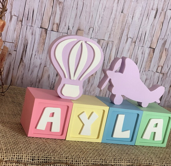 Balão e Avião Candy Colors - Cubos 6x6cm Ts