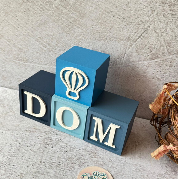 Balão- Cubos 6x6cm- Decoração Bebê