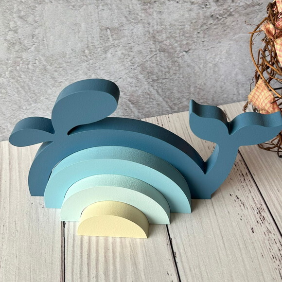 Baleia - Arco Íris de Mesa Decoração Bebê