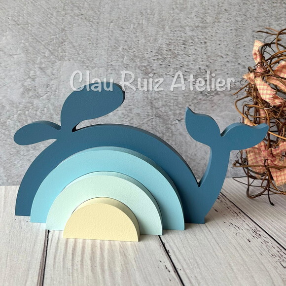 Baleia - Arco Íris de Mesa Decoração Bebê