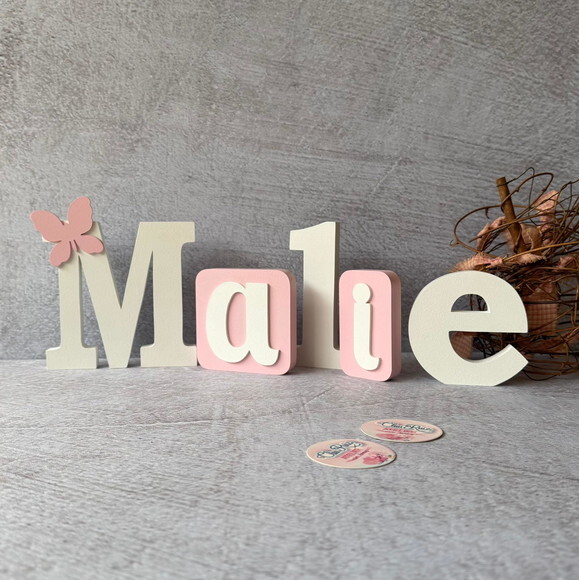 Blocos Nome Borboleta Decoração de Quarto de Bebê e Infantil