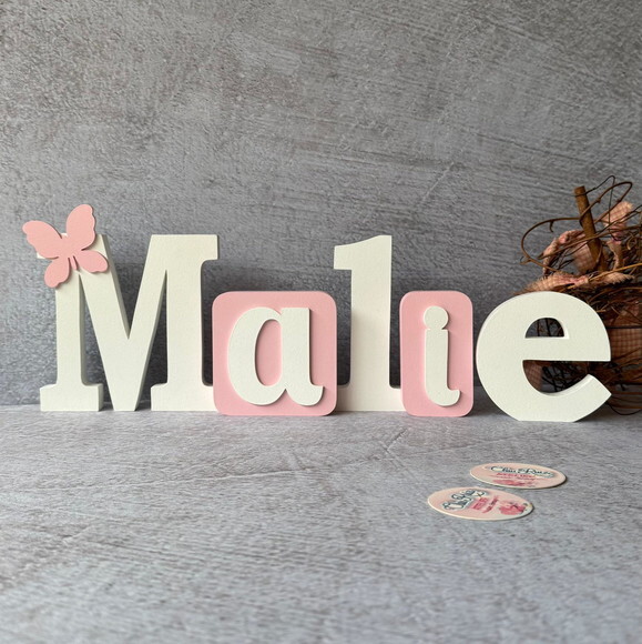 Blocos Nome Borboleta Decoração de Quarto de Bebê e Infantil